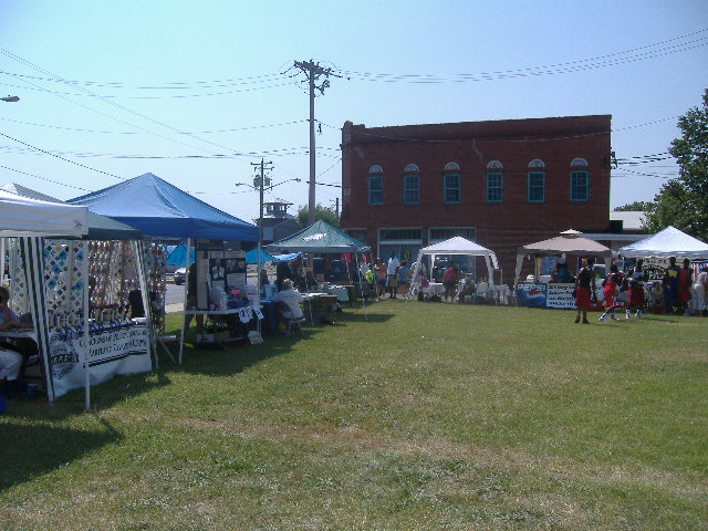 Here's a sampling of some of the booths lined up toward Lake Street. We had a little traffic during the day, but nothing like Salisbury Festival and the booths on Main Street.